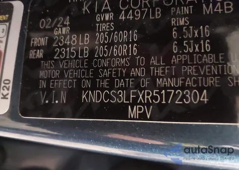 2024 Kia Niro Plug-In Hybrid Ex z USA, uszkodzony, nr VIN KNDCS3LFXR5172304